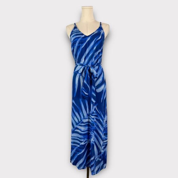 Bella Dahl V-Neck Sleeveless Midi Dress in Bayside Palm Print Size XS - Picture 2 of 7